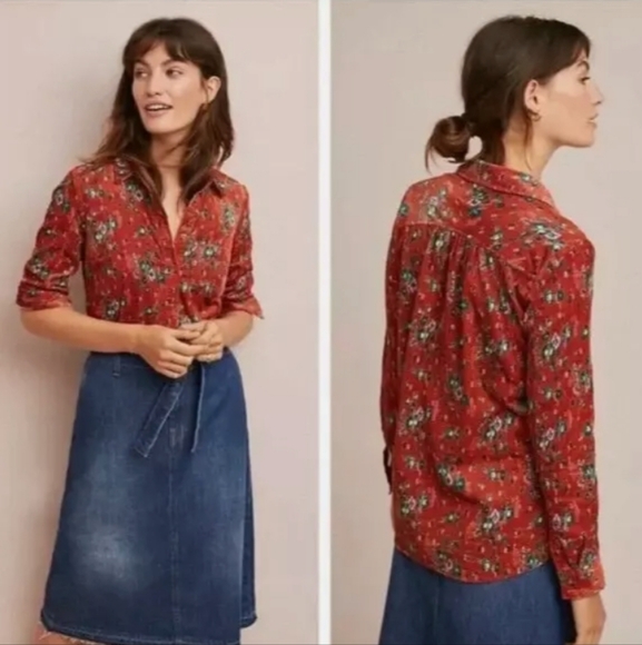 Anthropologie Corduroy Shirt, Building 18, Size 8, M - Picture 1 of 6